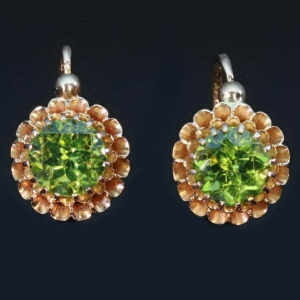 antique and estate earrings with green